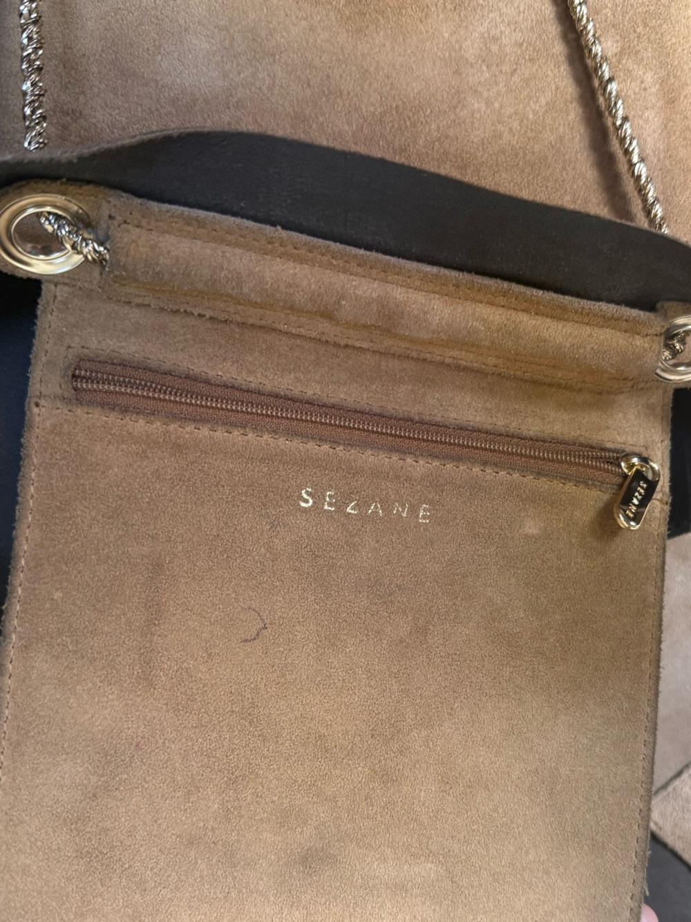 Sezane Gaby Suede Leather Oversized Tote Bag in Light Camel Brown *PROJECT BAG* - Picture 11 of 11